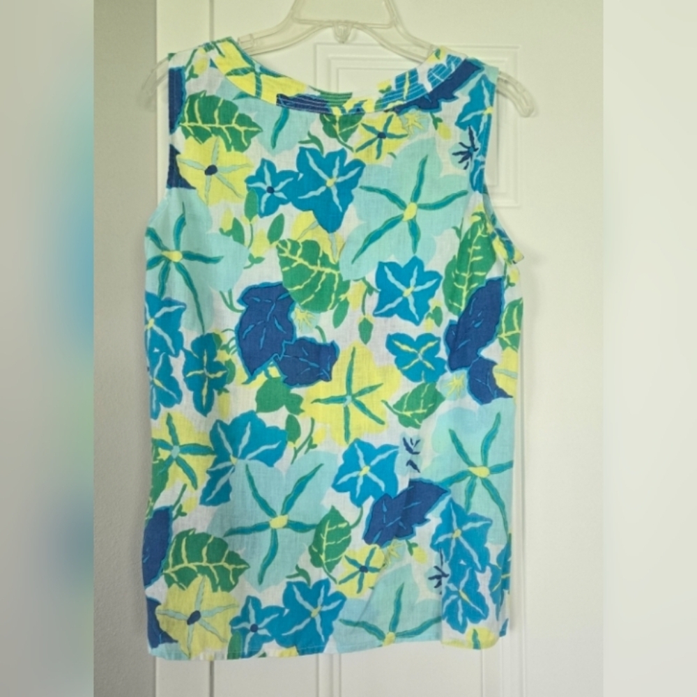 Talbots Floral Linen Top - Picture 2 of 4